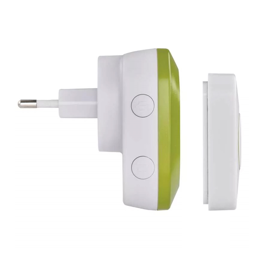 Sonnette sans fil à brancher 230V + 1xCR2032 IP44 vert