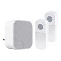 Sonnette sans fil à brancher 230V + 2x bouton 2xCR2032 IP44 blanc