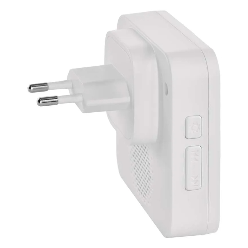 Sonnette sans fil à brancher sur prise GoSmart 230V + 1xCR2032 blanche Wi-Fi