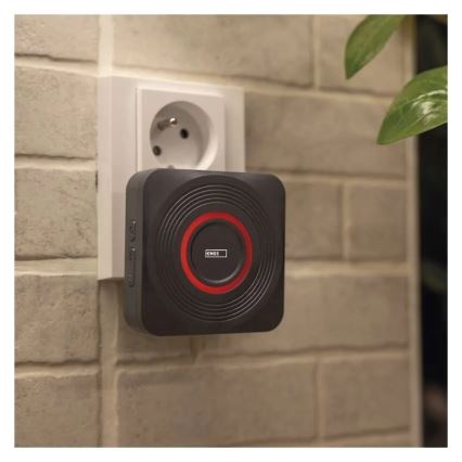 Sonnette sans fil à brancher sur prise GoSmart 230V + 1xCR2032 gris Wi-Fi