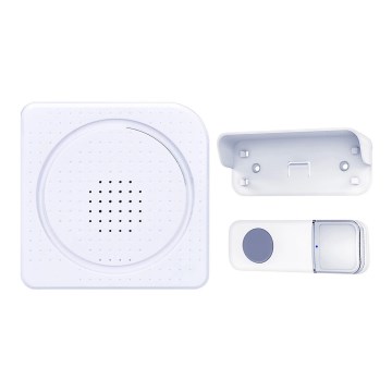 Sonnette sans fil alimentée par piles 3xAA IP44 blanc