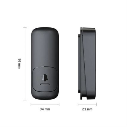 Sonnette sans fil kinetic à brancher 230V noir