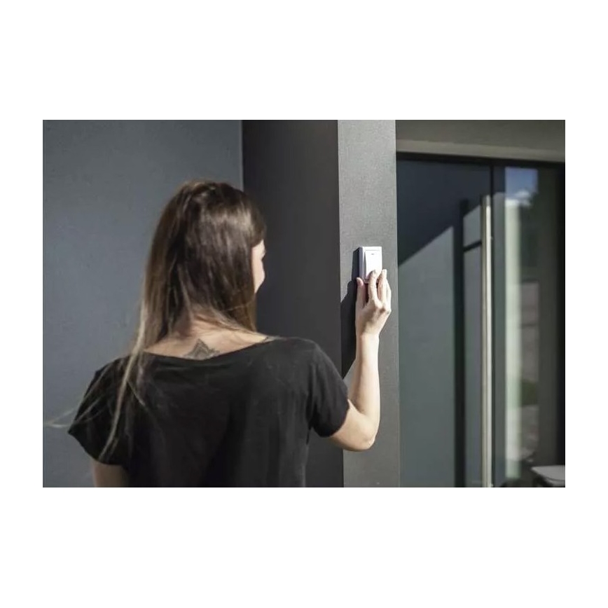 Sonnette sans fil sur prise 230V IP44 blanche