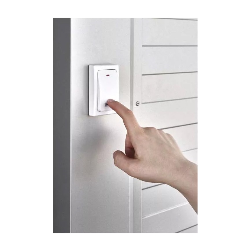 Sonnette sans fil sur prise 230V IP44 blanche