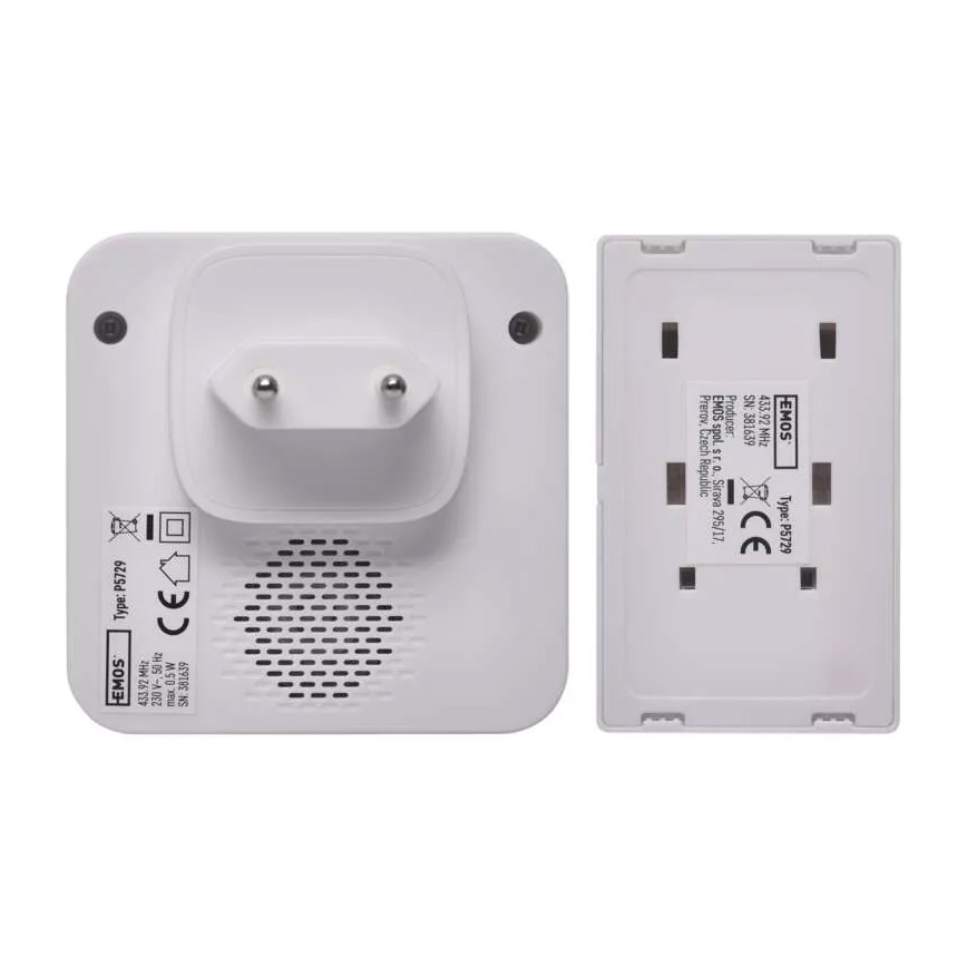 Sonnette sans fil sur prise 230V IP44 blanche