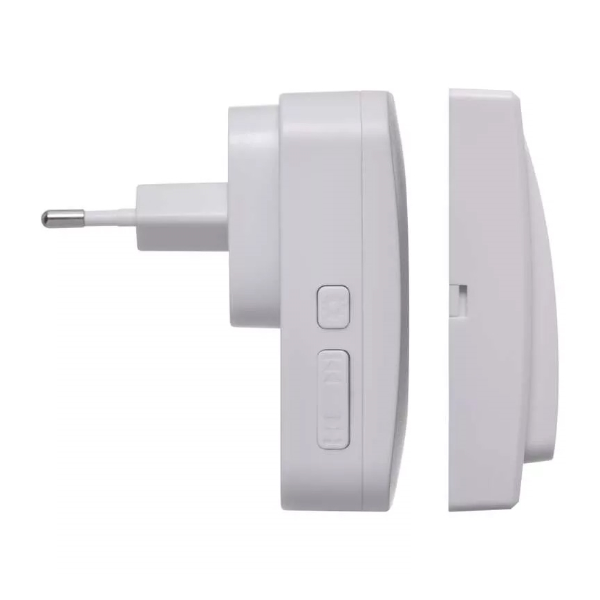 Sonnette sans fil sur prise 230V IP44 blanche