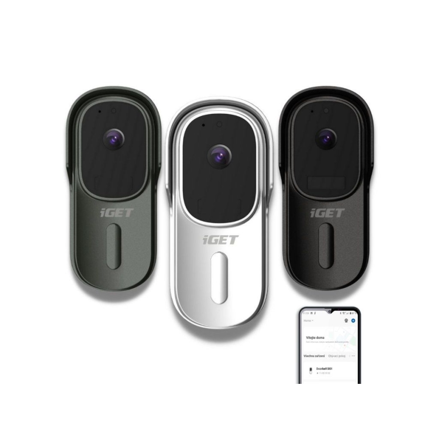 Sonnette vidéo avec détecteur de mouvement Full HD 1080p 5200 mAh IP65 Wi-Fi  Tuya blanche
