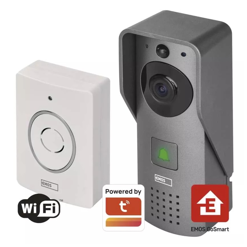 Sonnette vidéo sans fil avec détecteur de mouvement GoSmart 12V 3xAA IP44 Wi-Fi Tuya
