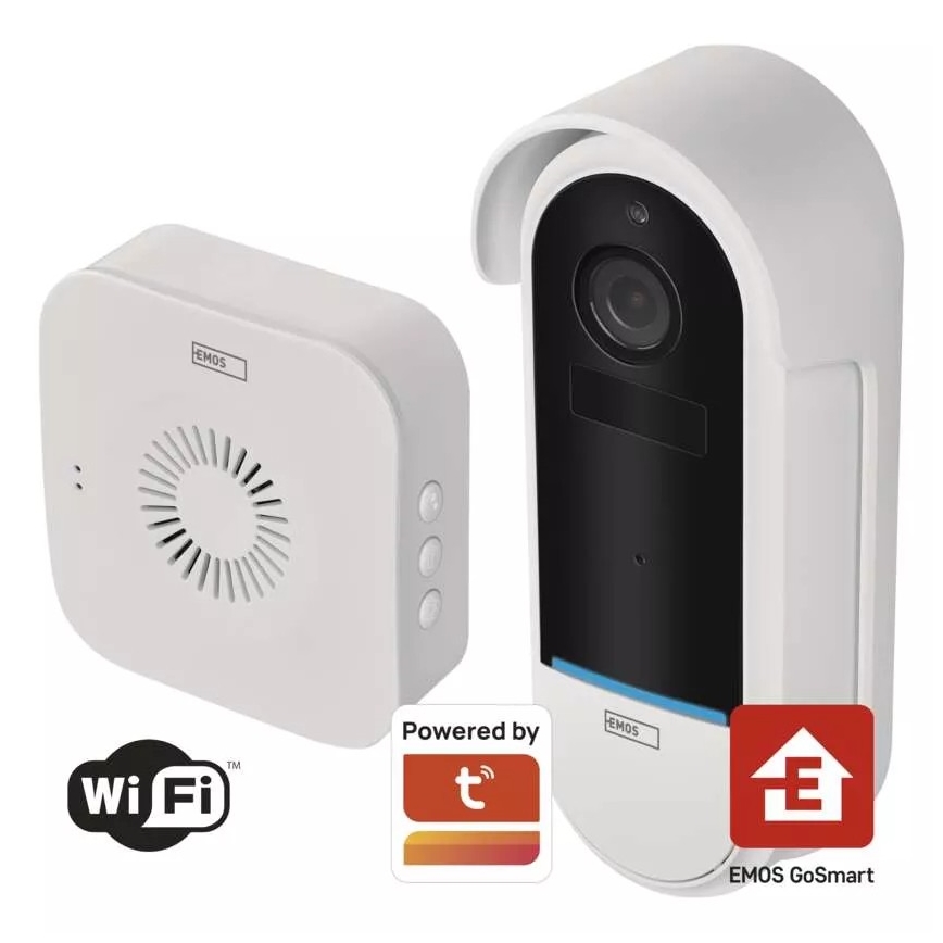 Sonnette vidéo sans fil avec détecteur de mouvement GoSmart 5V 3xAA IP65 Wi-Fi Tuya