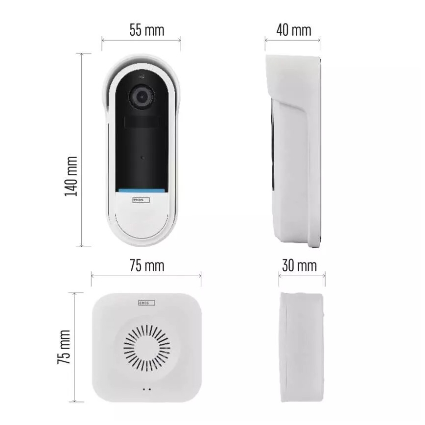 Sonnette vidéo sans fil avec détecteur de mouvement GoSmart 5V 3xAA IP65 Wi-Fi Tuya