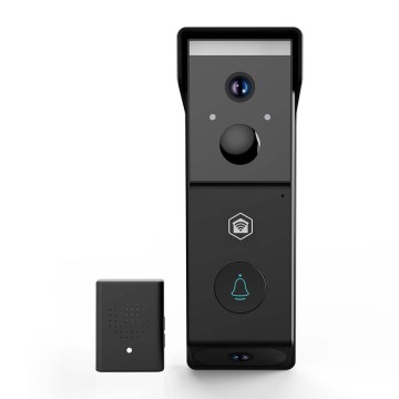 Sonnette vidéo SmartLife avec capteur de mouvement, batterie 4400 mAh pour une autonomie prolongée, 2 caméras Full HD 1080p, IP54, Wi-Fi, compatible Tuya