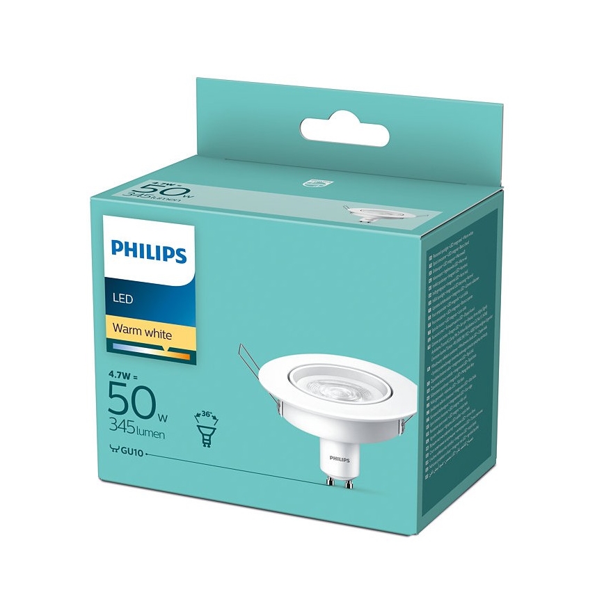 Sorgente spot LED Philips GU10/4,7W/230V 2700K