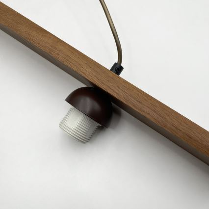 Sospensione a cavo AIDA 2xE27/15W/230V Ø 35 cm rovere/raffia