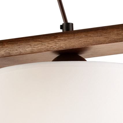 Sospensione a cavo AIDA 3xE27/60W/230V Ø 25 cm rovere/noce