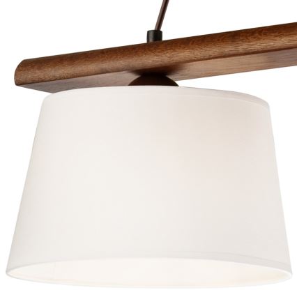 Sospensione a cavo AIDA 3xE27/60W/230V Ø 25 cm rovere/noce