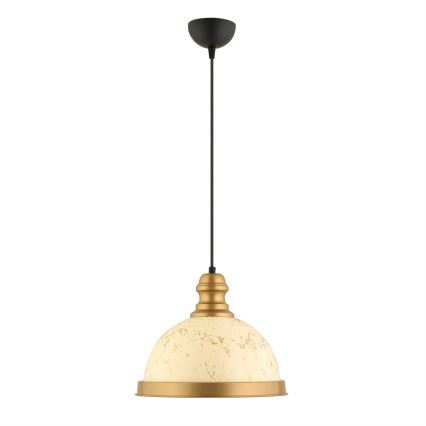 Sospensione a cavo MONZA 1xE27/40W/230V Ø 29 cm crema/bronzo