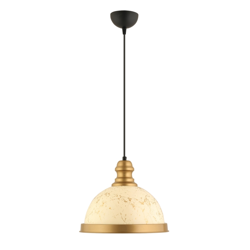 Sospensione a cavo MONZA 1xE27/40W/230V Ø 29 cm crema/bronzo