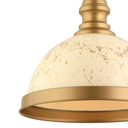 Sospensione a cavo MONZA 1xE27/40W/230V Ø 29 cm crema/bronzo