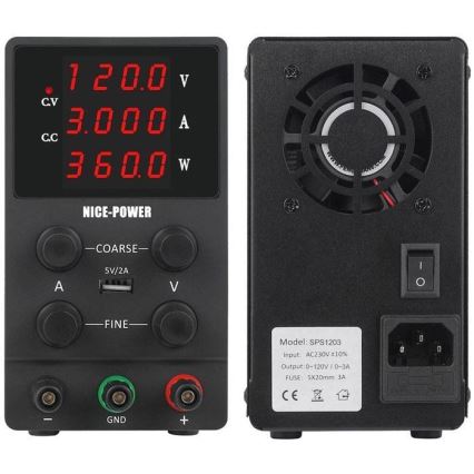 Source d'alimentation de laboratoire 0-120V/0-3A