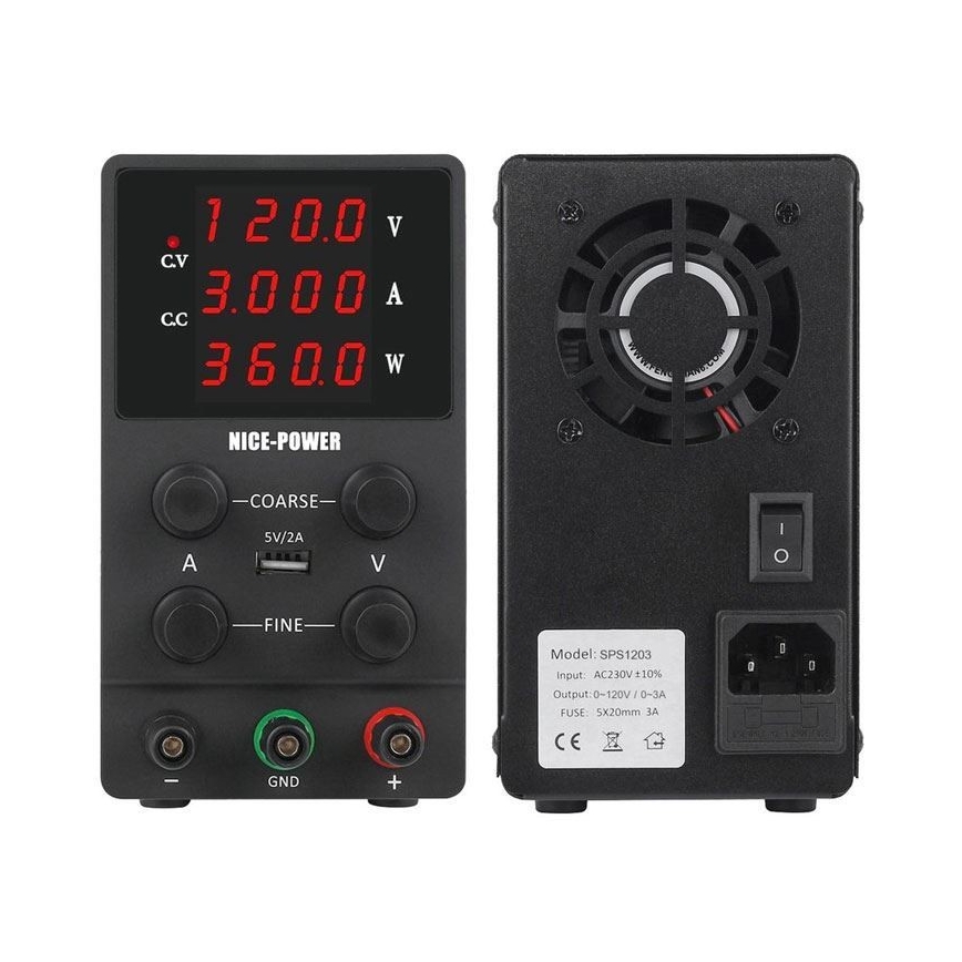 Source d'alimentation de laboratoire 0-120V/0-3A