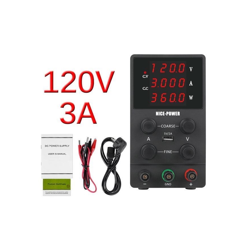 Source d'alimentation de laboratoire 0-120V/0-3A