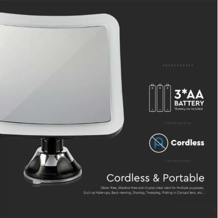 Specchio cosmetico a LED LED/3,2W/4,5V IP44