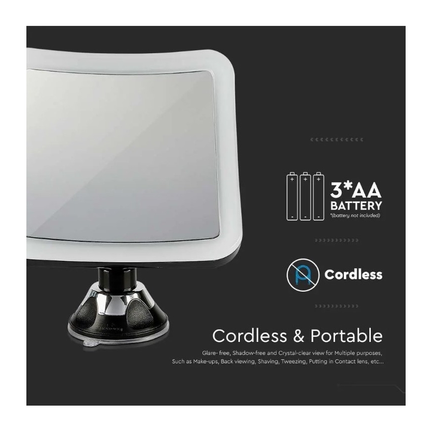 Specchio cosmetico a LED LED/3,2W/4,5V IP44
