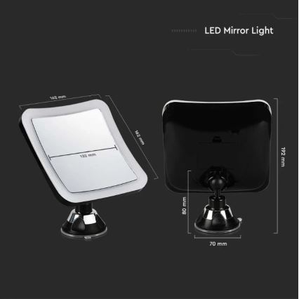 Specchio cosmetico a LED LED/3,2W/4,5V IP44