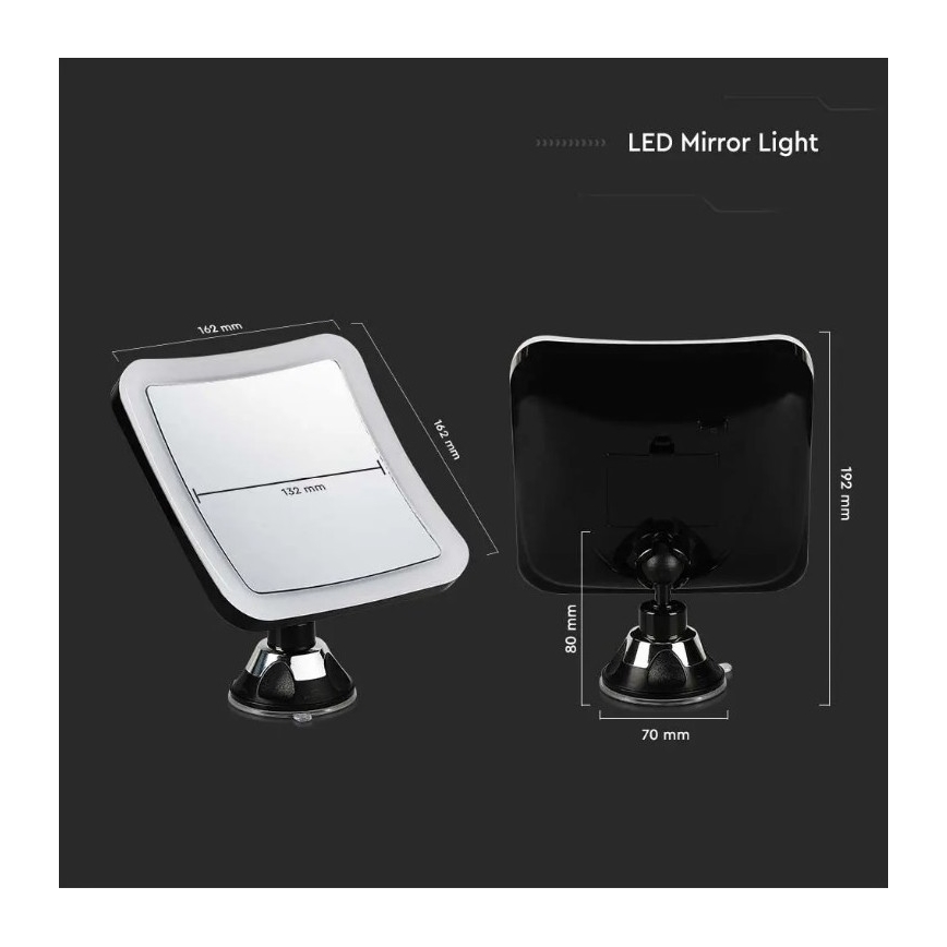 Specchio cosmetico a LED LED/3,2W/4,5V IP44