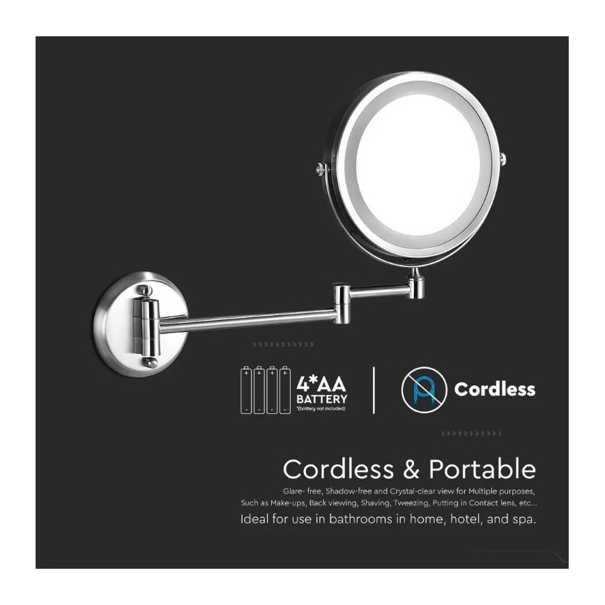 Specchio cosmetico da parete a LED LED/3W/6V IP44