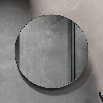 Specchio da bagno BORGSTED Ø 80 cm, nero