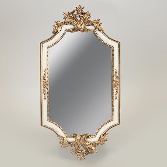 Specchio da parete 41x21 cm bianco/oro