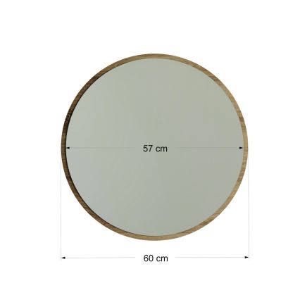 Specchio da parete AYNA d. 60 cm marrone