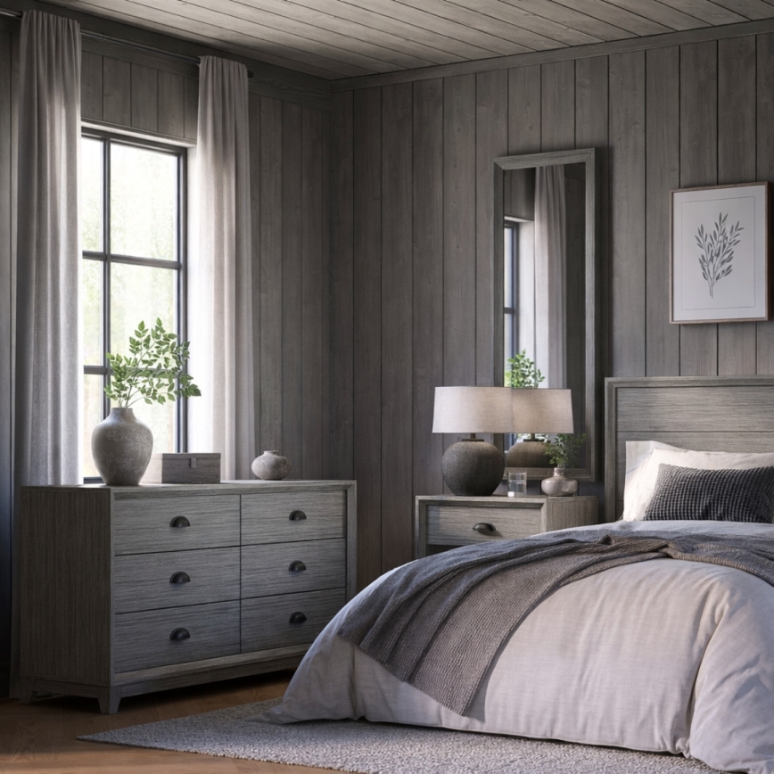 Specchio da parete FIONA 96x36 cm grigio