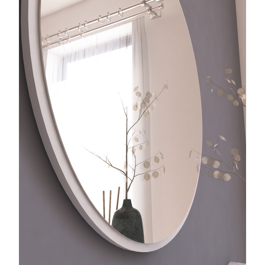 Specchio da parete OZZE diametro 60 cm bianco