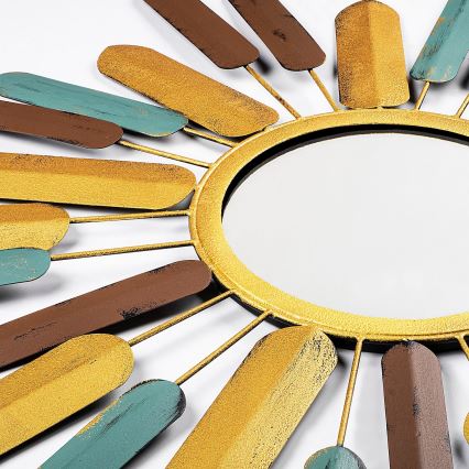 Specchio da parete SOLE diametro 75 cm giallo