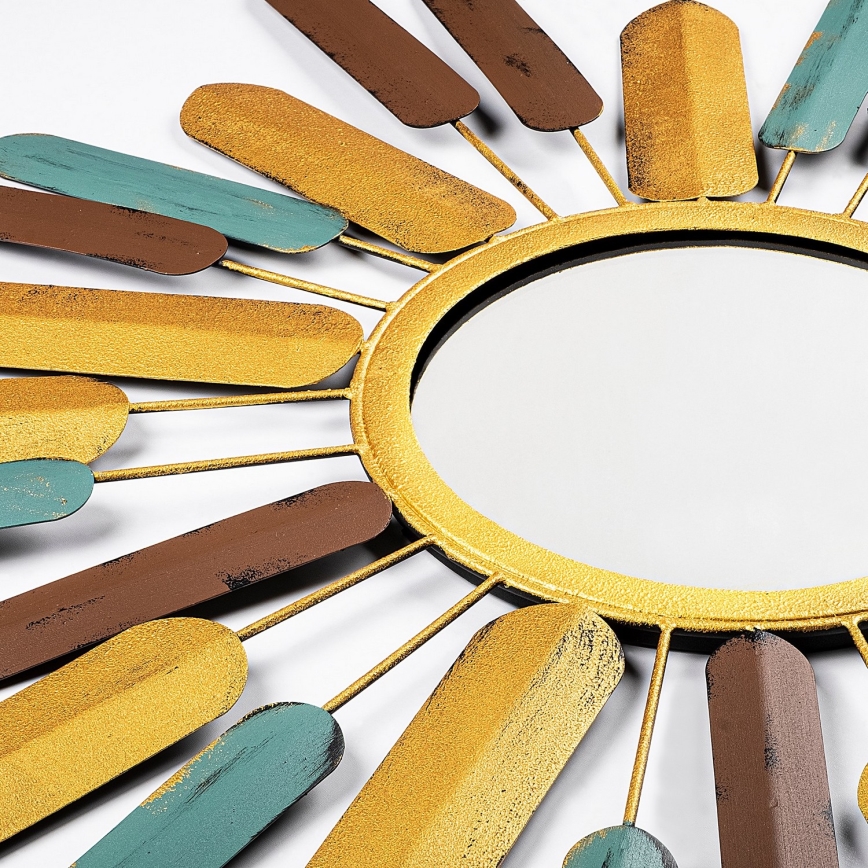 Specchio da parete SOLE diametro 75 cm giallo
