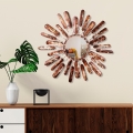 Specchio da parete SOLE diametro 75 cm marrone