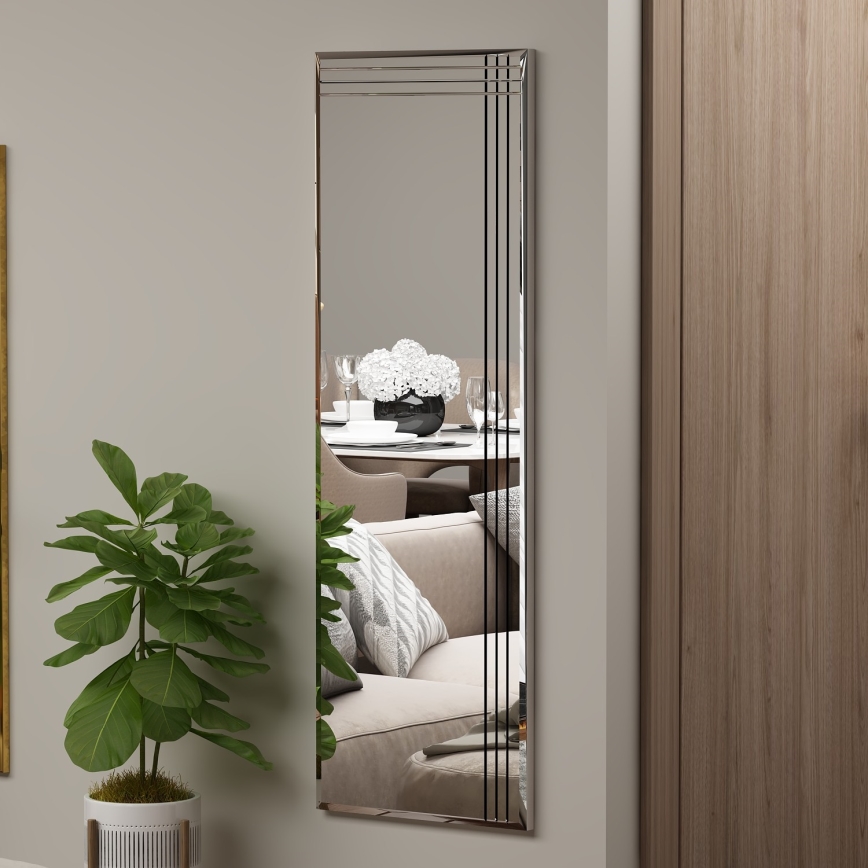 Specchio da parete TRIO 120x40 cm cromo lucido