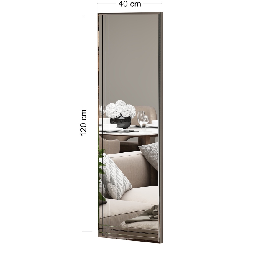 Specchio da parete TRIO 120x40 cm cromo lucido