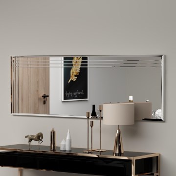 Specchio da parete TRIO 120x40 cm cromo lucido