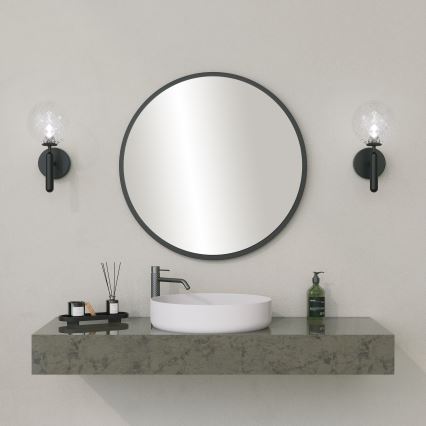Specchio da parete YUVARLAK diametro 60 cm nero