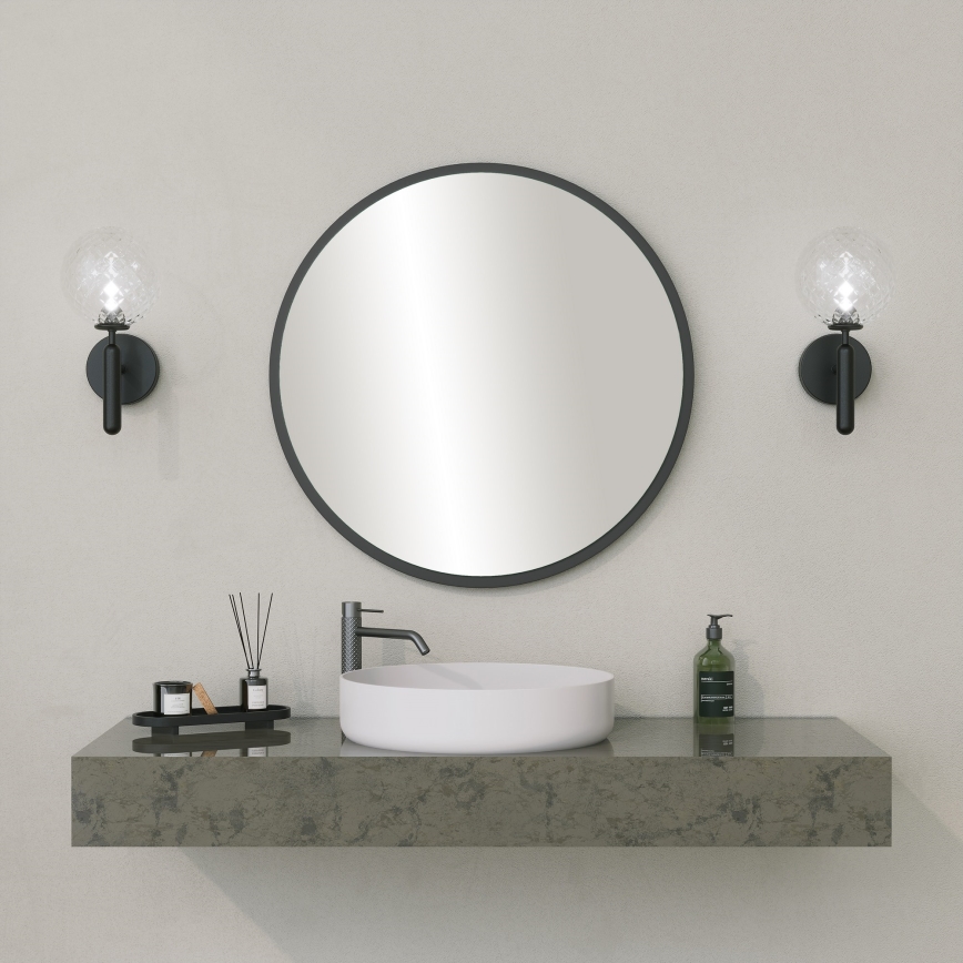 Specchio da parete YUVARLAK diametro 60 cm nero