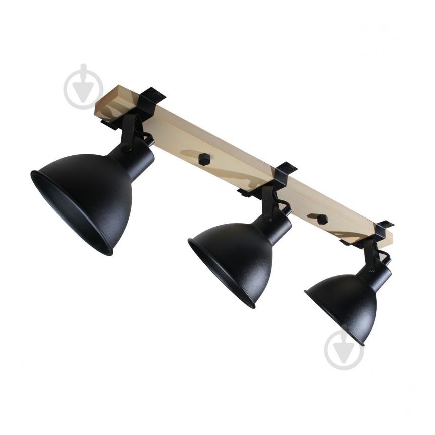 Spot 3xE27/40W/230V hêtre/noir