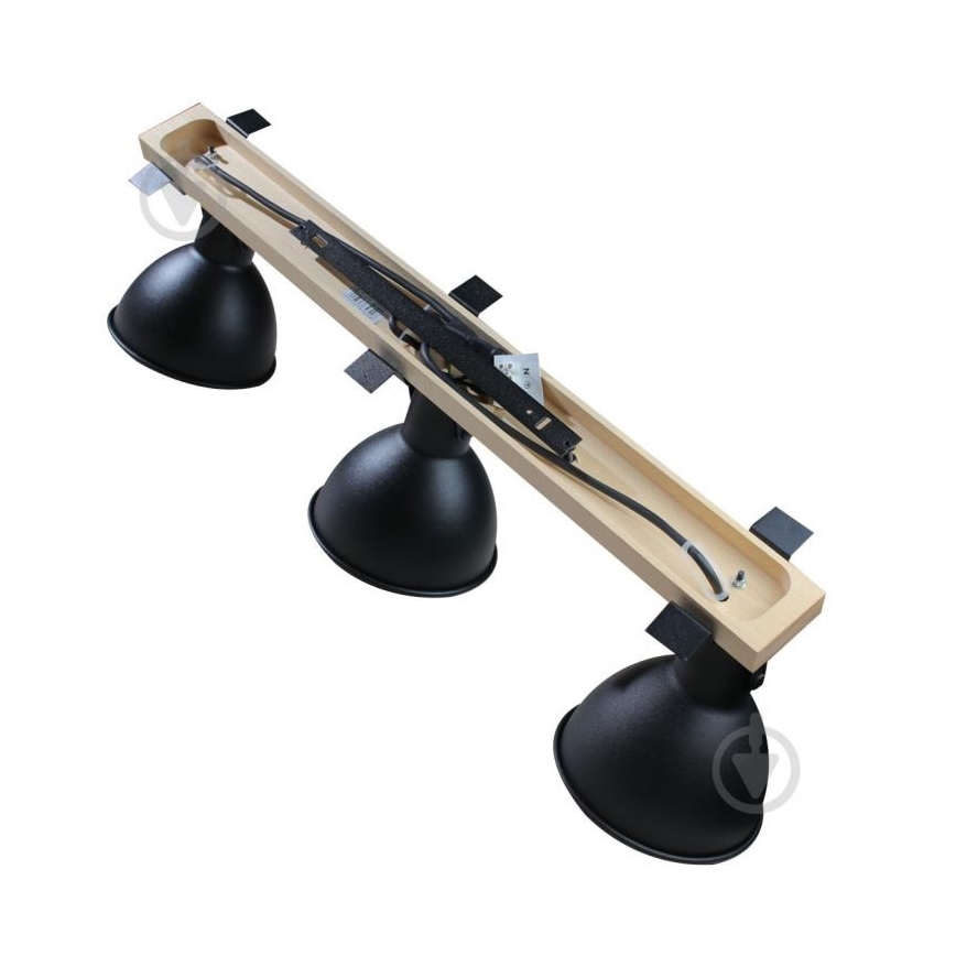 Spot 3xE27/40W/230V hêtre/noir