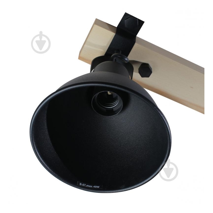Spot 3xE27/40W/230V hêtre/noir