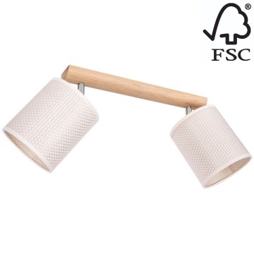 Spot BENITA 2xE27/25W/230V chêne – FSC certifié