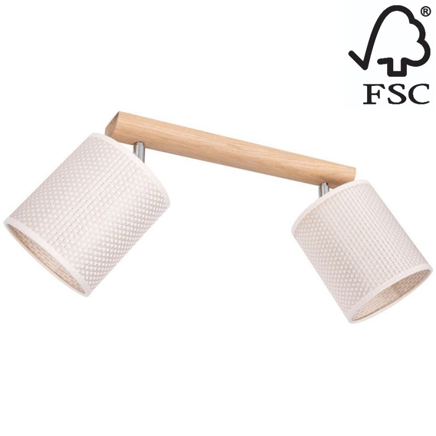 Spot BENITA 2xE27/25W/230V chêne – FSC certifié