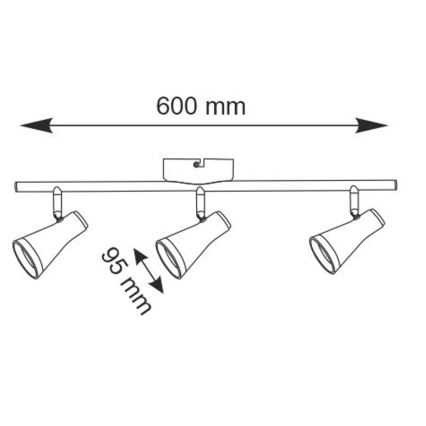 Spot BERG 3xLED/4,2W/230V noir