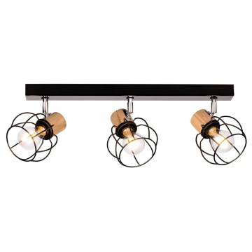 Spot de plafond PHIPHI 3xE27/60W/230V chêne
